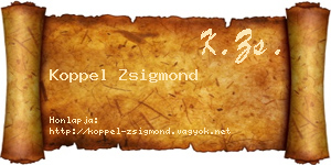Koppel Zsigmond névjegykártya